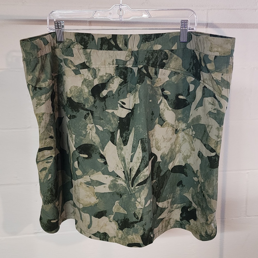 Chico's Zenergy Skort Floral Green Size 20 Plus Drawstring Athleisure Active - Picture 6 of 8